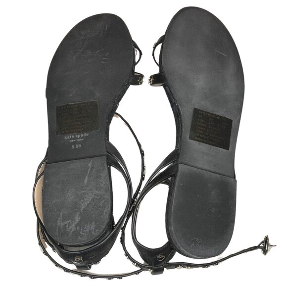 🆕 Kate Spade New York Mai Tai Flat Sandals Black Size 9.5 New In Box - Picture 7 of 7